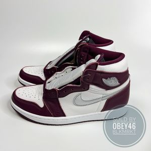 Air Jordan 1 Retro High OG Bordeaux White Metallic 555088-611 Mens  9